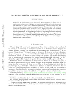 Imprecise Markov Semigroups and their Ergodicity