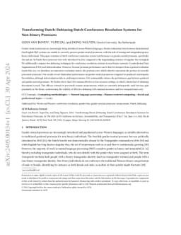 Transforming Dutch: Debiasing Dutch Coreference Resolution Systems for
  Non-binary Pronouns