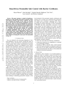 Data-Driven Permissible Safe Control with Barrier Certificates
