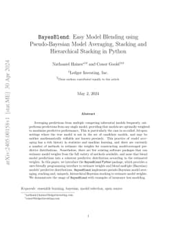 BayesBlend: Easy Model Blending using Pseudo-Bayesian Model Averaging,
  Stacking and Hierarchical Stacking in Python