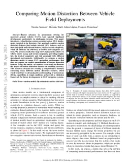 Comparing Motion Distortion Between Vehicle Field Deployments