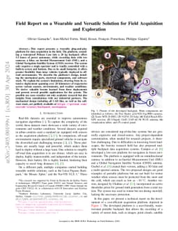 Field Report on a Wearable and Versatile Solution for Field Acquisition
  and Exploration