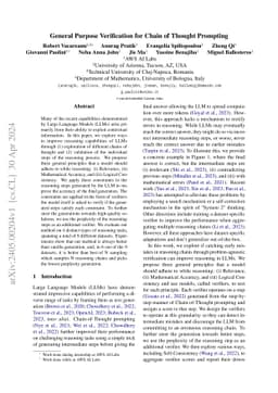 General Purpose Verification for Chain of Thought Prompting