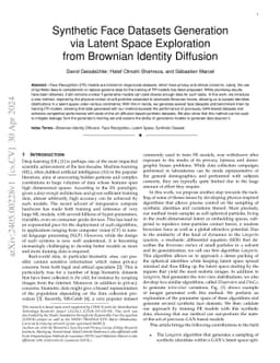 Synthetic Face Datasets Generation via Latent Space Exploration from
  Brownian Identity Diffusion