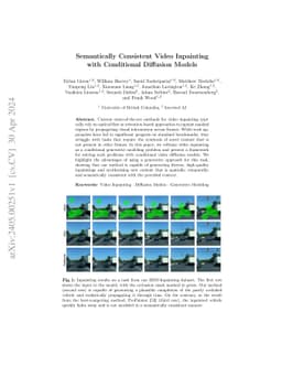 Semantically Consistent Video Inpainting with Conditional Diffusion
  Models