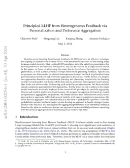 RLHF from Heterogeneous Feedback via Personalization and Preference
  Aggregation