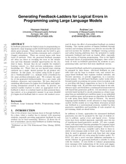 Generating Feedback-Ladders for Logical Errors in Programming using
  Large Language Models