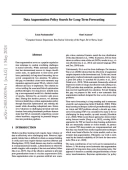Data Augmentation Policy Search for Long-Term Forecasting