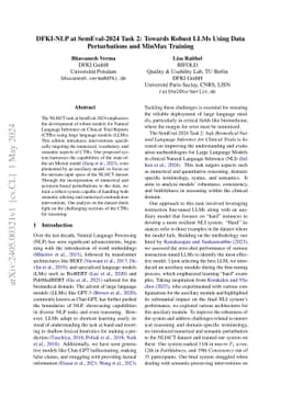 DFKI-NLP at SemEval-2024 Task 2: Towards Robust LLMs Using Data
  Perturbations and MinMax Training
