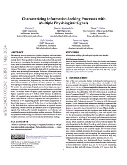 Characterizing Information Seeking Processes with Multiple Physiological
  Signals