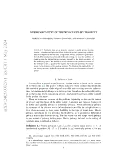 Metric geometry of the privacy-utility tradeoff