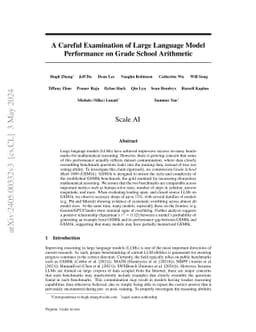 A Careful Examination of Large Language Model Performance on Grade
  School Arithmetic