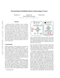 Practical Dataset Distillation Based on Deep Support Vectors