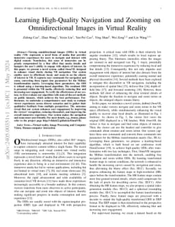 Learning High-Quality Navigation and Zooming on Omnidirectional Images
  in Virtual Reality