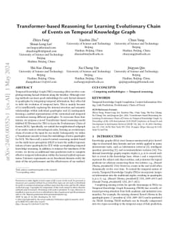 Transformer-based Reasoning for Learning Evolutionary Chain of Events on
  Temporal Knowledge Graph