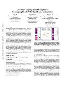 Distance Sampling-based Paraphraser Leveraging ChatGPT for Text Data
  Manipulation