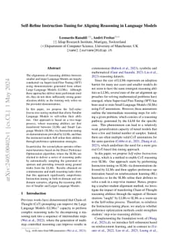 Self-Refine Instruction-Tuning for Aligning Reasoning in Language Models