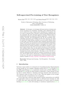 Self-supervised Pre-training of Text Recognizers
