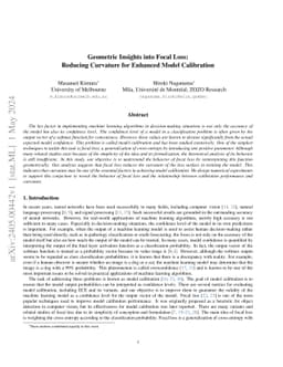 Geometric Insights into Focal Loss: Reducing Curvature for Enhanced
  Model Calibration