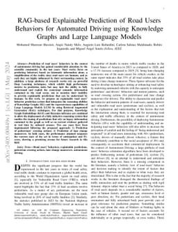 RAG-based Explainable Prediction of Road Users Behaviors for Automated
  Driving using Knowledge Graphs and Large Language Models