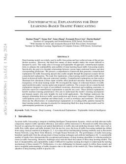 Counterfactual Explanations for Deep Learning-Based Traffic Forecasting