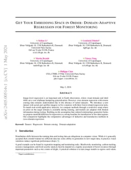 Get Your Embedding Space in Order: Domain-Adaptive Regression for Forest
  Monitoring