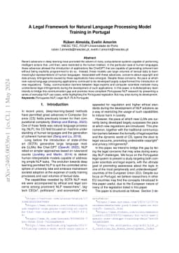 A Legal Framework for Natural Language Processing Model Training in
  Portugal