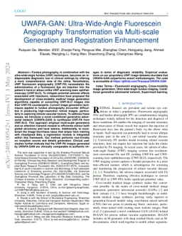 UWAFA-GAN: Ultra-Wide-Angle Fluorescein Angiography Transformation via
  Multi-scale Generation and Registration Enhancement