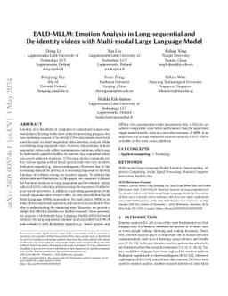 EALD-MLLM: Emotion Analysis in Long-sequential and De-identity videos with Multi-modal Large Language Model