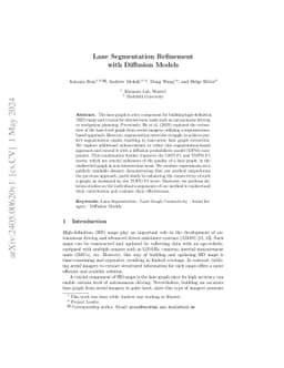 Lane Segmentation Refinement with Diffusion Models