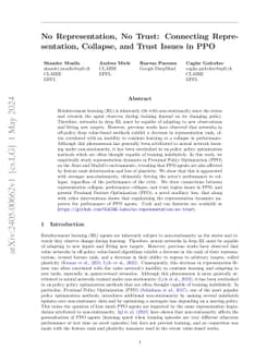 No Representation, No Trust: Connecting Representation, Collapse, and
  Trust Issues in PPO