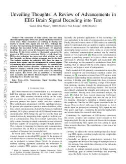 Unveiling Thoughts: A Review of Advancements in EEG Brain Signal
  Decoding into Text