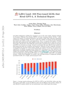 LoRA Land: 310 Fine-tuned LLMs that Rival GPT-4, A Technical Report