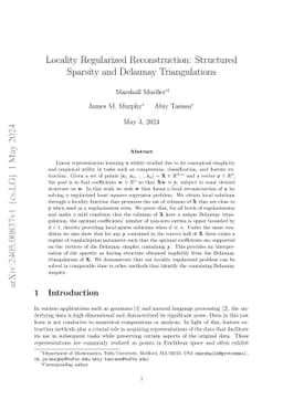Locality Regularized Reconstruction: Structured Sparsity and Delaunay
  Triangulations