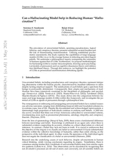Can a Hallucinating Model help in Reducing Human "Hallucination"?