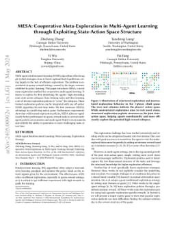 MESA: Cooperative Meta-Exploration in Multi-Agent Learning through
  Exploiting State-Action Space Structure