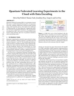 Quantum Federated Learning Experiments in the Cloud with Data Encoding