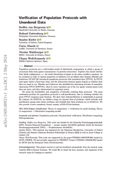 Verification of Population Protocols with Unordered Data