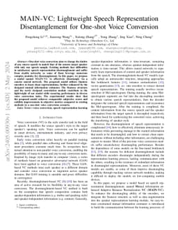 MAIN-VC: Lightweight Speech Representation Disentanglement for One-shot
  Voice Conversion