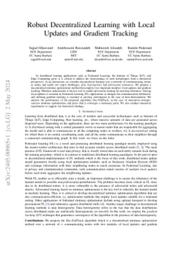 Robust Decentralized Learning with Local Updates and Gradient Tracking