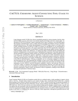 CACTUS: Chemistry Agent Connecting Tool-Usage to Science