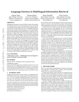 Language Fairness in Multilingual Information Retrieval