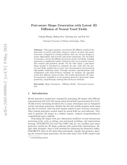Part-aware Shape Generation with Latent 3D Diffusion of Neural Voxel Fields