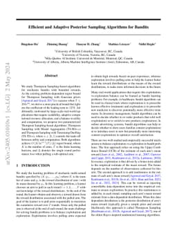 Efficient and Adaptive Posterior Sampling Algorithms for Bandits