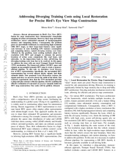 Addressing Diverging Training Costs using Local Restoration for Precise
  Bird's Eye View Map Construction