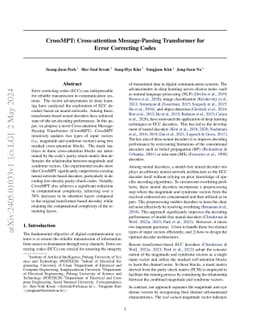CrossMPT: Cross-attention Message-Passing Transformer for Error
  Correcting Codes