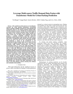 Leverage Multi-source Traffic Demand Data Fusion with Transformer Model
  for Urban Parking Prediction