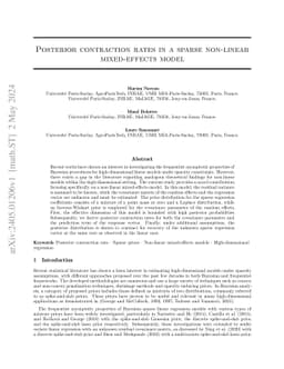 Posterior contraction rates in a sparse non-linear mixed-effects model