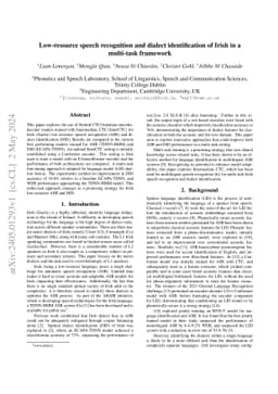 Low-resource speech recognition and dialect identification of Irish in a
  multi-task framework