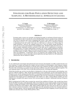 Strategies for Rare Population Detection and Sampling: A Methodological
  Approach in Liguria